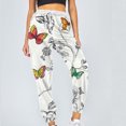 thumbnail image 2 of Pantalones de cintura elástica con estampado informal a la moda para mujer, pantalones largos rectos, pantalones de chándal Fridja  alkflakhf32346, 2 of 5