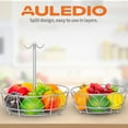 thumbnail image 3 of Auledio Fruit Basket for Kitchen Counter, Durable Fruit Bowl With Triple Banana Holder (Silver), 3 of 7