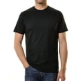 thumbnail image 3 of RAGMAN Camiseta para hombres, paquete de 2 - 1/2 manga, camiseta interior, cuello redondo Negro 3XL (3X-Large), 3 of 3