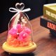 thumbnail image 3 of Cúpula de vidrio transparente con base de madera, cúpula de vidrio decorativa con diseño floral, regalo de San Valentín, 3 of 6