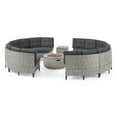 thumbnail image 2 of Noble House Baltaire Outdoor Round 8-Seater Wicker Sectional Set with Fire Pit, 2 of 14