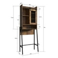 thumbnail image 3 of Wonline 3-Tier 24.8" x 11.8" x 70" Over-The-Toilet Storage Rack, Rustic Brown, 3 of 6