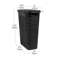 thumbnail image 5 of Mind Reader 40L Slim Laundry Hamper, Lid, Wicker Design, Plastic, 18"L x 10.4"W x 23.5"H Adult, Black, 5 of 8