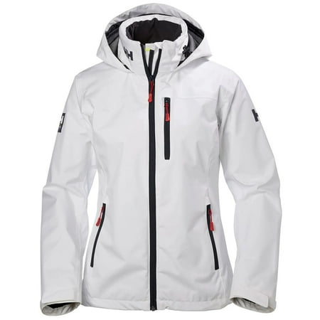 Helly Hansen Women's Crew Hooded Waterproof Windproof Breathable Rain Jacket, 001 White, 3X-Large