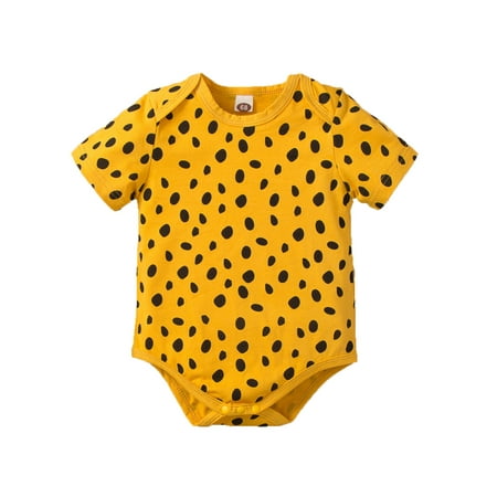 

Toddler Boys Romper Polke Dots Printed Short Sleeve Polka Versatile Fashion Bodysuits Cloths Dailywear Activewear Cozy Elegant Jumpsuits