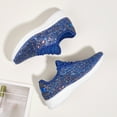 thumbnail image 4 of LUCKY STEP Fashion Glitter Sneakers for Womens/Girls Silp On Running Shoes Lightweigt Tennis Walking Sneakers(Blue,8.5B(M)US), 4 of 5
