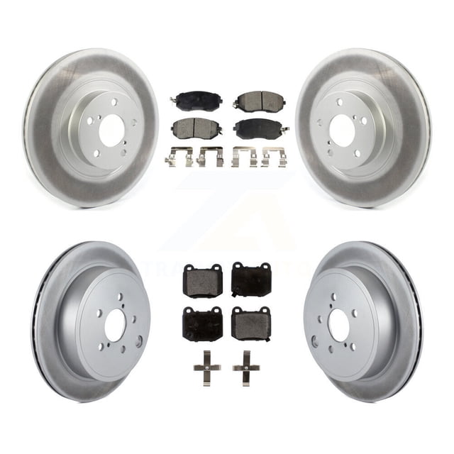 Transit Auto Front Rear Coated Disc Brake Rotors and Ceramic Pads Kit for Car 2017 Subaru BRZ Limited Premium Without Brembo Brakes KGT-103317