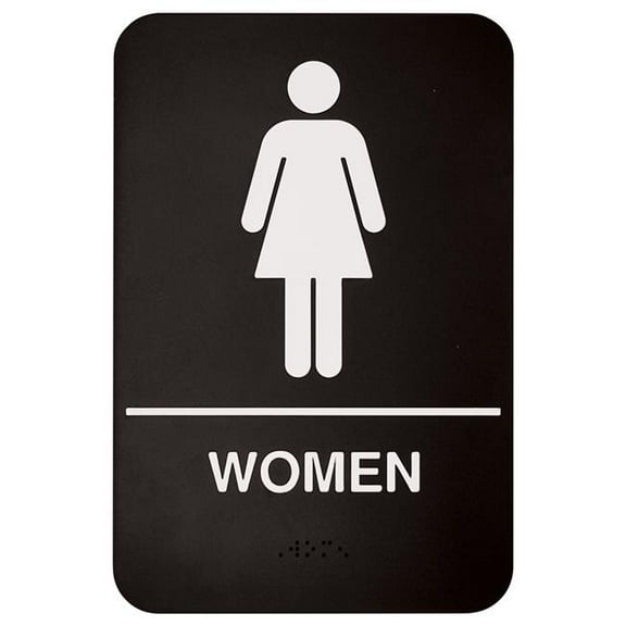 Winco SGNB-606 Information Signs with Braille, 6 x 9 in. - Women