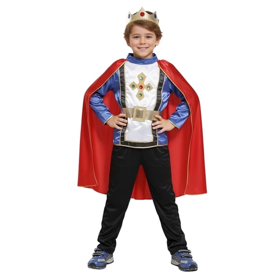 CONZONE Carnival Toddler Kids King Prince Dress Up Funny Fairy Tale Stage Performance Clothes Accessories Sets