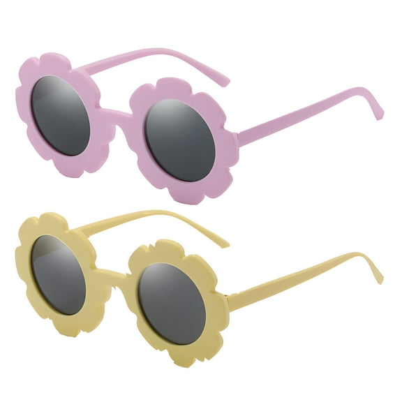 GJX 2Pcs Toddler Sunglasses Age 2-4,Stylish Eye Protection Toddler Sunglasses,Trendy Sunflower Design Toddler Sunglasses Age 1-2,Multicolor