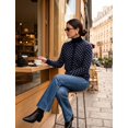 thumbnail image 5 of NAYTOAO Women's Polka Dot Cardigan Sweater, Crew Neck Button Down Long Sleeve Knit Open Front Casual Outerwear for Fall Winter, 5 of 8