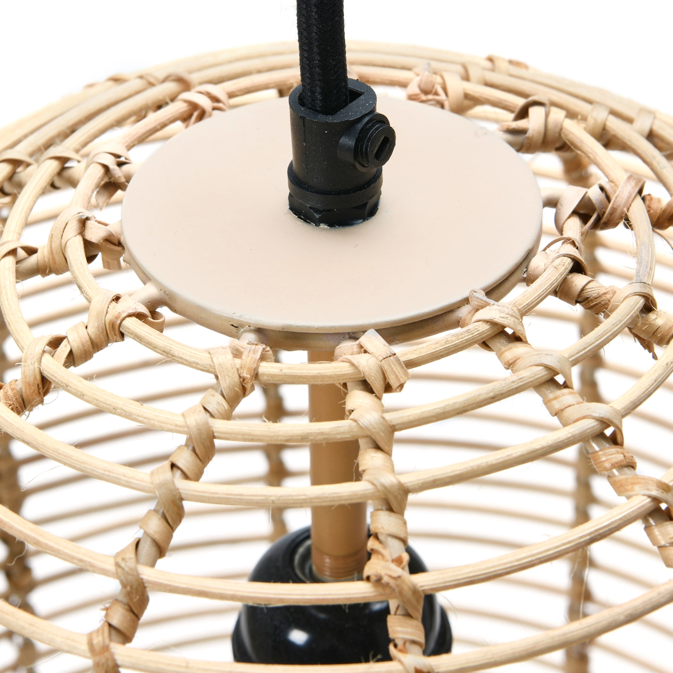 Creative Co-Op Modern Boho Hand Woven Rattan Ceiling Light, Natural