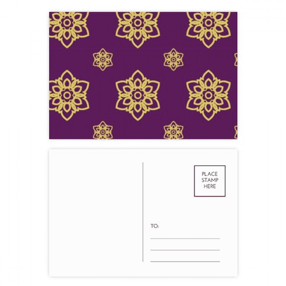 thailand purple en decorative pattern postcard set birthday mailing thanks greeting card