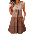 thumbnail image 1 of BEFOKA Robe Grande Taille pour Femmes, Robe d'Été en Liquidation pour Femmes, Robe Sans Manches à Col Rond Imprimé Coloré avec Boutons, 1 of 5