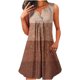 thumbnail image 4 of Vestido sin Mangas para las Mujeres Fragmentado Flash de Colores Impreso Botón Suéter Cuello Redondo Vestido, Vestido de Fiesta de Poliéster para Diario, Muestra Caso, 4 of 5
