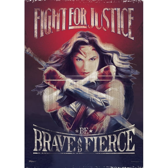 MightyPrint Wonder Woman Fight for Justice Graphic Art Print