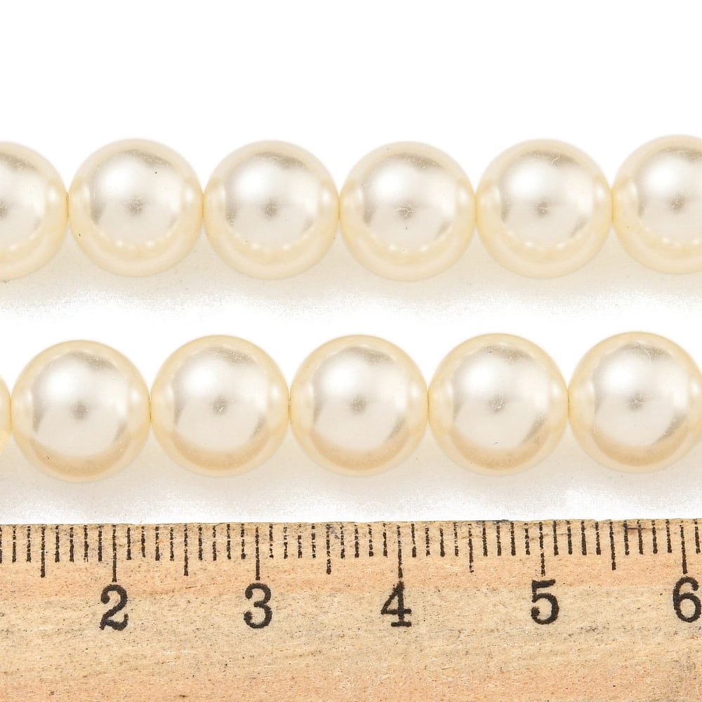 Glass Pearl Beads Strands Round Bisque 10mm Hole: 0.6mm about 43pcs/strand 16.18''(41.1cm)