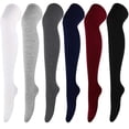 thumbnail image 3 of Calcetines de baile cosplay para mujer, calcetines hasta la rodilla de color liso, calcetines altos para mujer, calcetines de rendimiento, 3 of 6