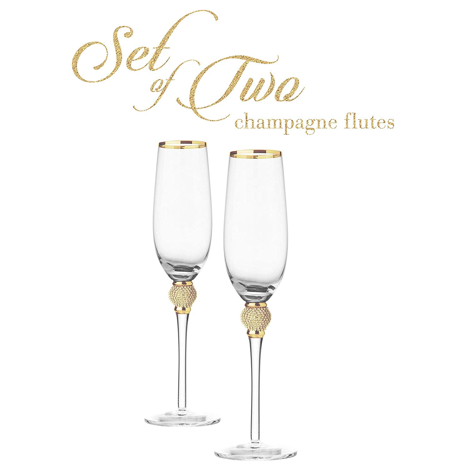 Crystal Glass Set of 6 Wine Champagne Glasses  8 oz Silver Plated Rimmed Design 