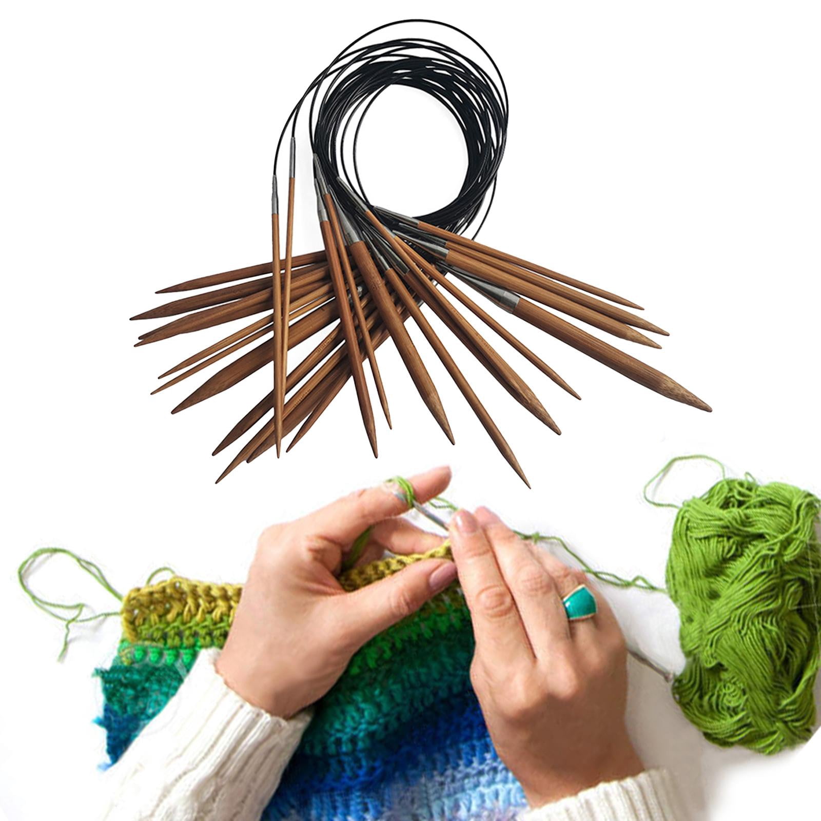 GUOOL Bamboo Circular Knitting Needle Set,31.5-inch Length for Handmade DIY Weave Yarn , Size 2.75/3.25/3.5/3.75/4.0/4.5/5.0/5.5/6.0/7.0/8.0/9.0/10mm