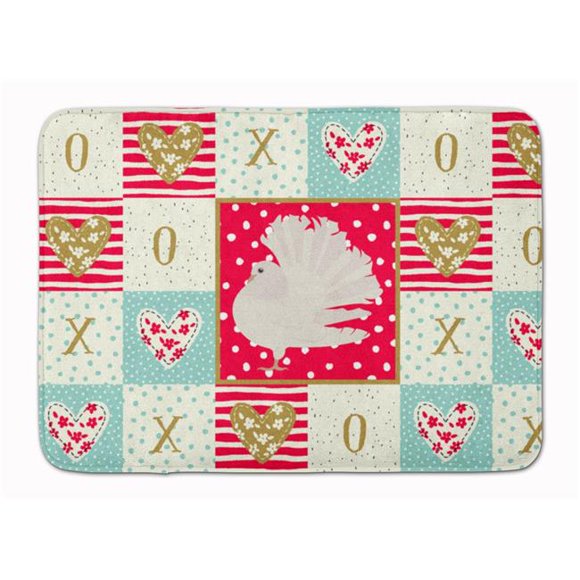 Carolines Treasures CK5377RUG 19 x 27 in. Silver Fantail Pigeon Love Machine Washable Memory Foam Mat