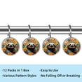 thumbnail image 3 of Imobaby 12 Pcs Metal Shower Curtain Hooks Rust Proof for Shower Curtain Liner - Oil Painting Sloth Colorful, 3 of 8