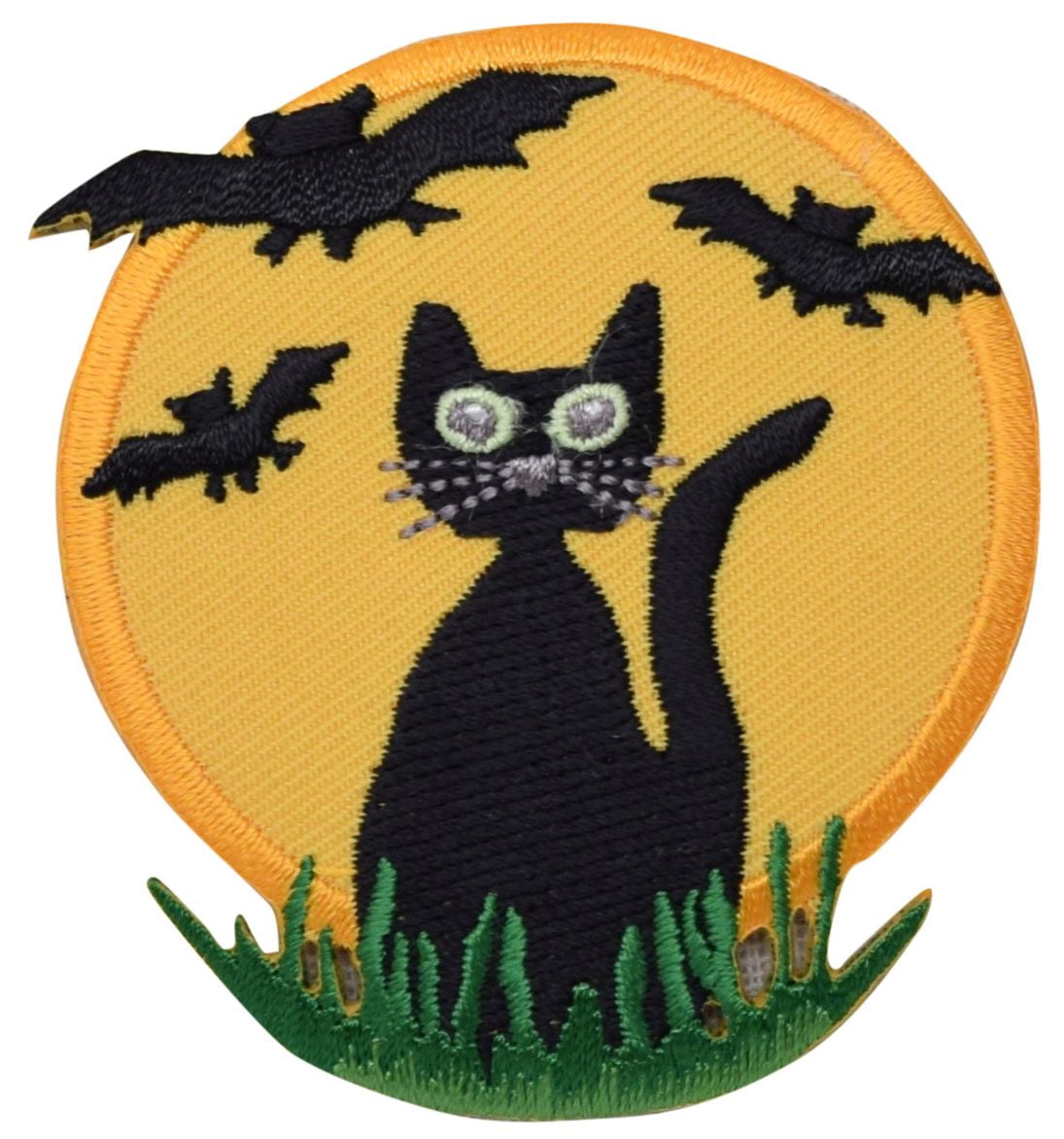 Halloween - Harvest Moon - Black Cat/Bats - Iron on Applique/Embroidered Patch