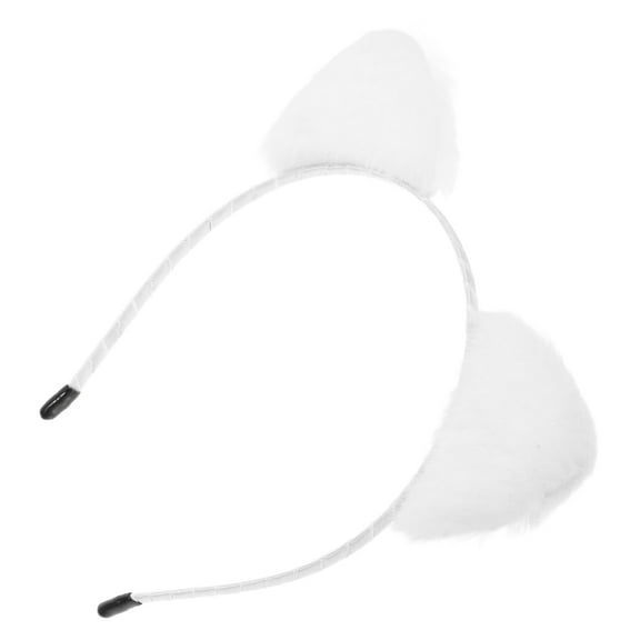 GAXIRE Skincare Headband Cat Ears Hairband White Plush 1Pack