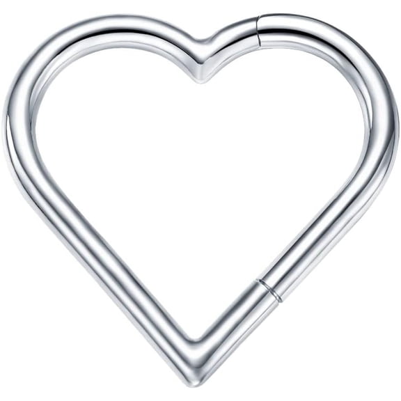 16G 8/10MM G23 1PC Titanium Daith Piercing Jewelry Heart Clicker Cartilage Tragus Earring for Women