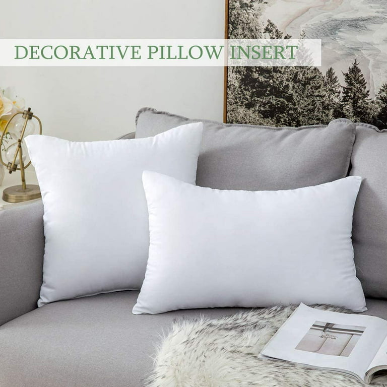 ACCENTHOME 18x18 Pillow Inserts (Pack of 2) Hypoallergenic Throw Pillows  Forms | White Square Throw Pillow Insert | Decorative Sham Stuffer Cushion