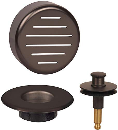 Classic High-Flow Capacity Overflow Plate Venetian Bronze Finish AB&A 60115 Classic Press-in Waste and Overflow Kit with Push eN Lift Stopper and Press-in Strainer Cover 