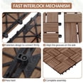 thumbnail image 4 of Renwick Pack of 27 Interlocking Wood Flooring Tiles for Outdoor & Indoor, Brown, 4 of 8