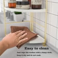 thumbnail image 4 of Organizador de encimera de baño FsyueYun de 2 niveles en esquina dorado, 4 of 6
