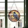 thumbnail image 3 of Customized Crow Stained Glass, Crow Glass Panel Sun Catchers Pretty Gifts, Crow Decoration for Home Garden Christmas Party Wedding ynJ4sL, 3 of 5