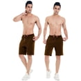 thumbnail image 2 of Tyhengta Mens Shorts Casual Drawstring Zipper Pockets Elastic Waist Coffee 36, 2 of 8