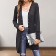 thumbnail image 4 of Suéter de punto con cuello en V para mujer Suéter básico con frente abierto de color sólido informal Prendas de abrigo FLhrweasw Nuevo, 4 of 9