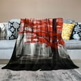 thumbnail image 2 of Pratyus Red Tree Black and White Forest Theme Super Soft Flannel Blanket for All Seasons, Lightweight and Wrinkle-Resistant Blanket for Bed Sofa Living Room Decor 50x60in, 2 of 6
