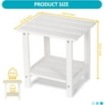 thumbnail image 6 of Nalone 2-Tier Outdoor Side Table, HDPE All Weather Adirondack Patio End Table, Outside End Table for Indoor Living Room Bedroom Porch Backyard, White, 6 of 7