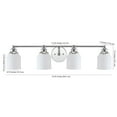 thumbnail image 5 of JONATHAN Y Lydia 33.25" 4-Light Iron/Frosted Glass Farmhouse Cottage LED Vanity Light, Chrome, 5 of 7