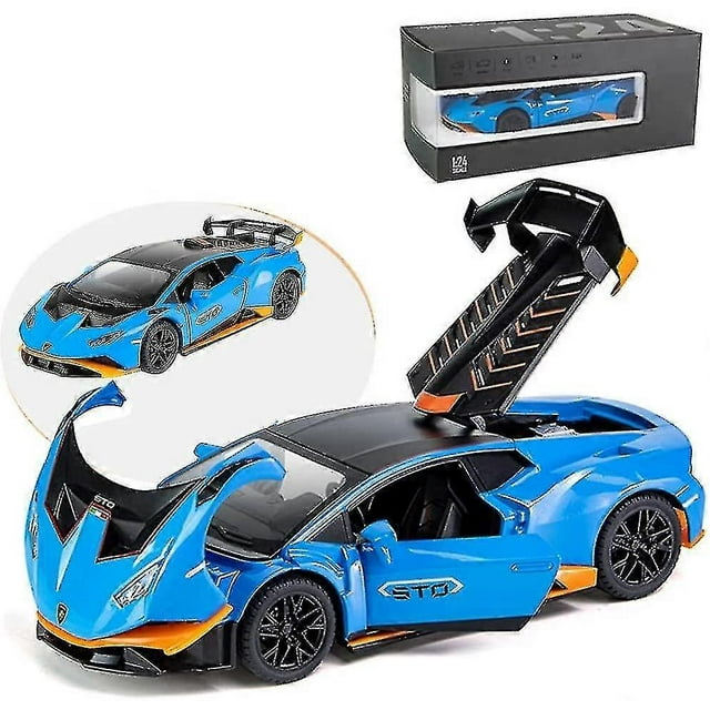 1:24 Alloy Die Casting Car Model For Lamborghini Huracan Sto 2021, Pull Back Car Model Car Toys Gift For Children 3 To 12 Years Oldbluerx3988