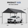thumbnail image 4 of TANGJEAMER 10x20 ft Metal Carport Car Canopy Portable Car Tent Garage,Gray, 4 of 7
