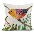 thumbnail image 4 of Set of 4 Linen Throw Pillow Covers 18x18 Inches Home Decorative Cushion Colorful Spring Animal Retro Flying Red Bird with Flowers Pillow Cases Square Pillocases for Outdoor Bed Sofa, 4 of 6