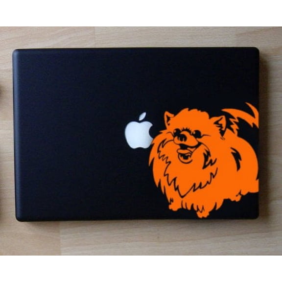 Pumpkin the Pomeranian - Orange Decal for 13" Macbook