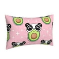 thumbnail image 2 of Bingfone Panda Avocado Standard Size Pillowcase, Long Staple Pure Cotton Envelope Closure Pillow Cover,16"X24", 2 of 9