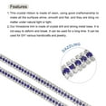 thumbnail image 3 of Uxcell 5 Yard 9mm 3 Rows Crystal Rhinestone Diamond Close Chain Trim Claw Cup Chain for Sewing,Silver Dark Blue White, 3 of 4