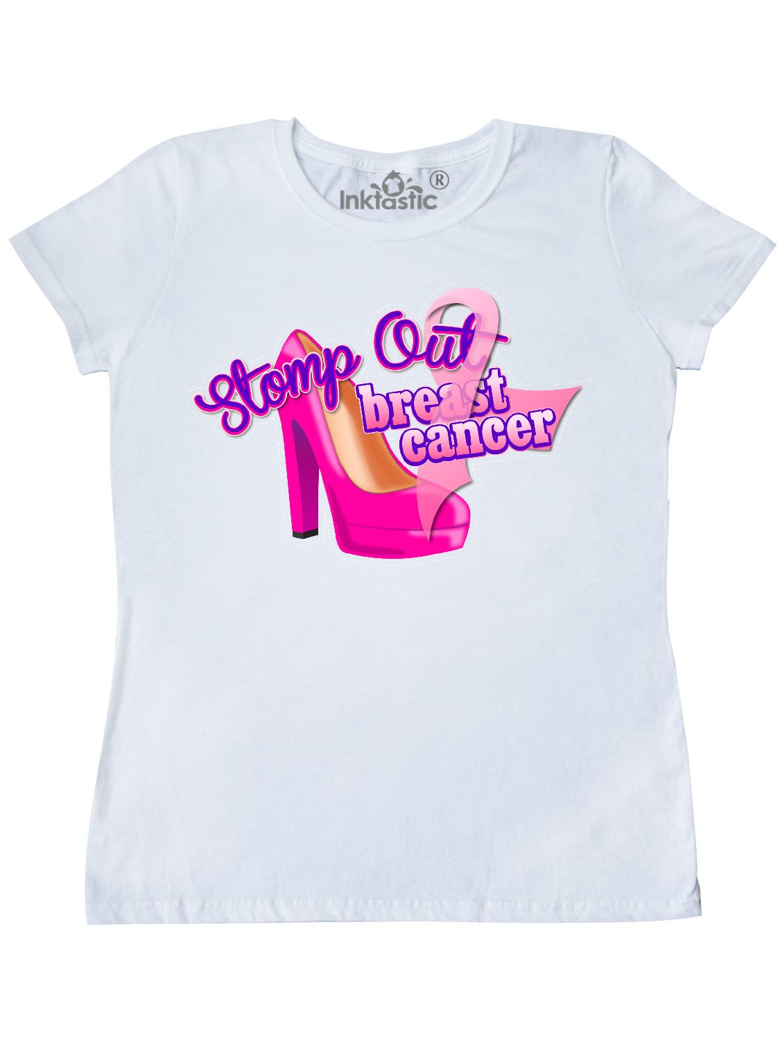 INKtastic - Stomp Out Breast Cancer Women's T-Shirt - Walmart.com - Walmart.com