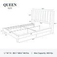 Allewie Queen Size Velvet Upholstered Bed Frame with Vertical Channel Tufted Headboard, Pink