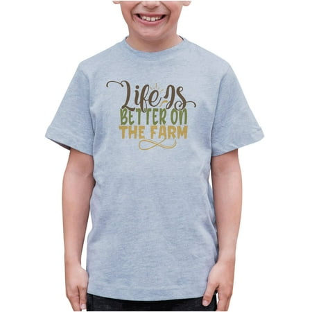 

7 ate 9 Apparel Kids Farm Life Shirts - Life is Better On The Farm Grey T-Shirt 3T