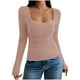 thumbnail image 3 of Tops para mujer,Blusa de mujer, manga larga, cuello redondo, encaje, informal, color liso, tela de imitación, para uso diario y en casa, sopatenor, 3 of 9