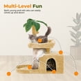 thumbnail image 4 of Mudie 31.5" Cat Tree Cat Tower for Indoor Cats with Green Leaves, Cat Condo Cozy Plush Cat House with Hang Ball and Leaf Shape Design, Cat Furniture Pet House with Cat Scratching Posts,Beige, 4 of 9